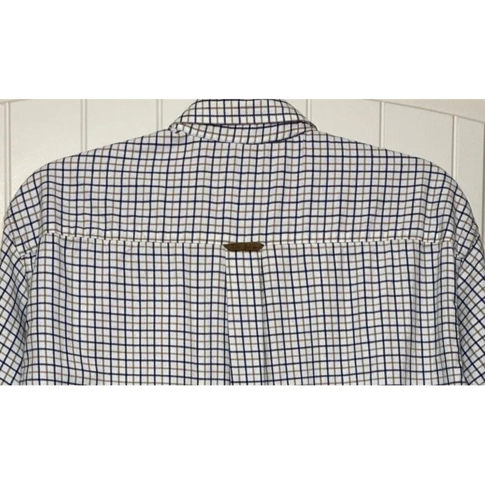 LL Bean Town Field Plaid Button Down Corduroy Cuff Long Sleeve Shirt Men Medium - Picture 6 of 14